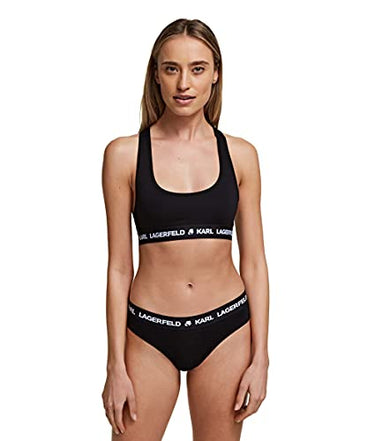 KARL LAGERFELD Damen Karl Lagerfeld Damen Sport-Bh Mit Karl-Logo, Schwarz, im Sale